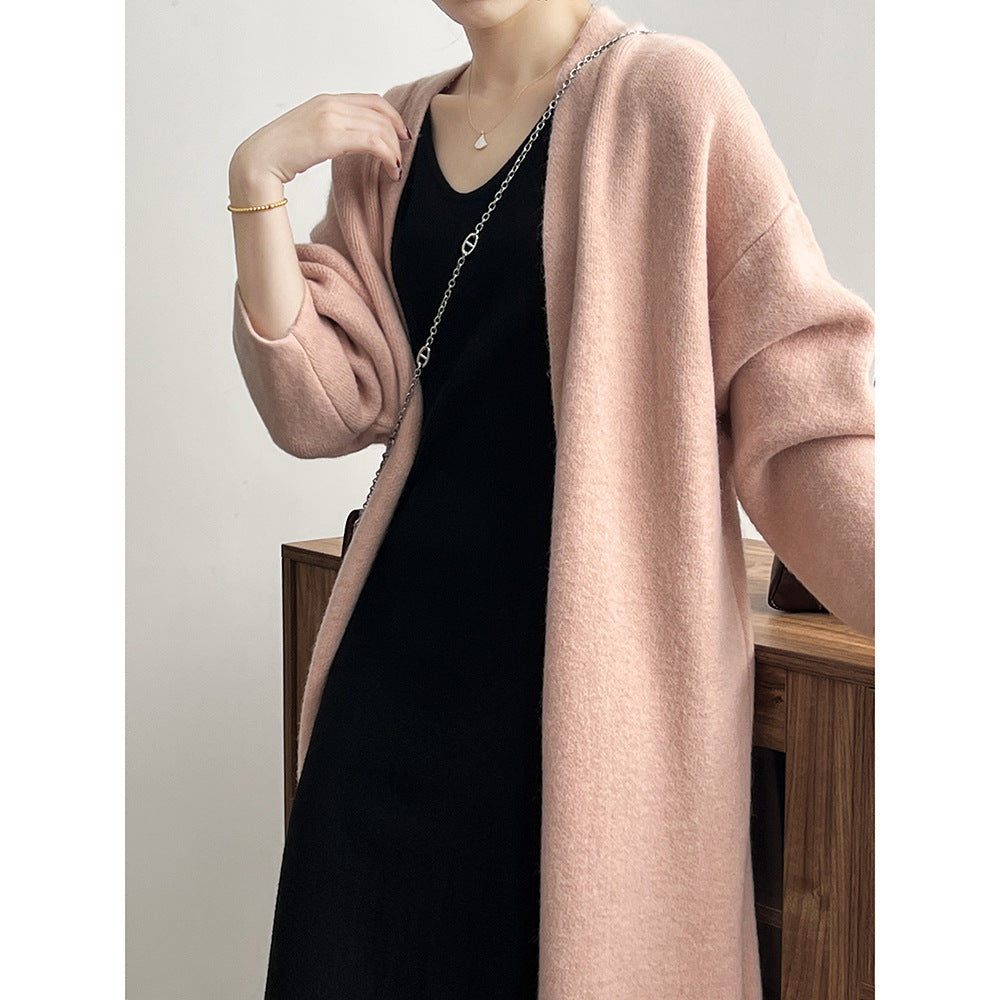 Cardigan en tricot à manches longues unies pour femmes