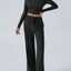 Round Neck Long Sleeve Top and Pants Set