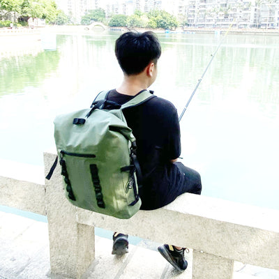 Large Capacity Waterproof Fishing Rucksack - Army Green