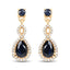 1.19 Carat Genuine Blue Sapphire and Diamond 14K Yellow Gold Earrings