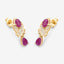Pendientes de Rubí y Diamante Blanco de 1.12 Quilates en Oro Amarillo de 14K