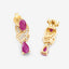 Pendientes de Rubí y Diamante Blanco de 1.12 Quilates en Oro Amarillo de 14K