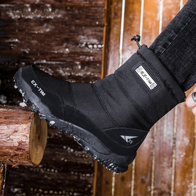 Botas de Nieve Impermeables para Hombre - Zapatos de Senderismo Forrados de Forro Polar