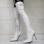Thigh High Leather Stiletto Heels