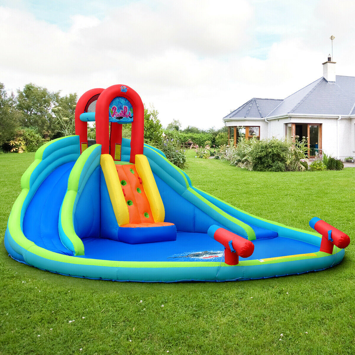 Inflatable Water Slide Bounce House with Splash Pool