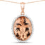 Colgante de Morganita y Diamante de 22.01 Quilates en Oro Rosa de 14K