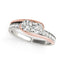 Anillo de Diamante de Dos Piedras en Oro Blanco y Rosa de 14k