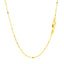 Cadena de cuentas alternas cortadas con diamante de oro amarillo de 14k - 1.2mm