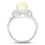 Anillo de plata esterlina con ópalo etíope genuino de 1.73 quilates y topacio blanco