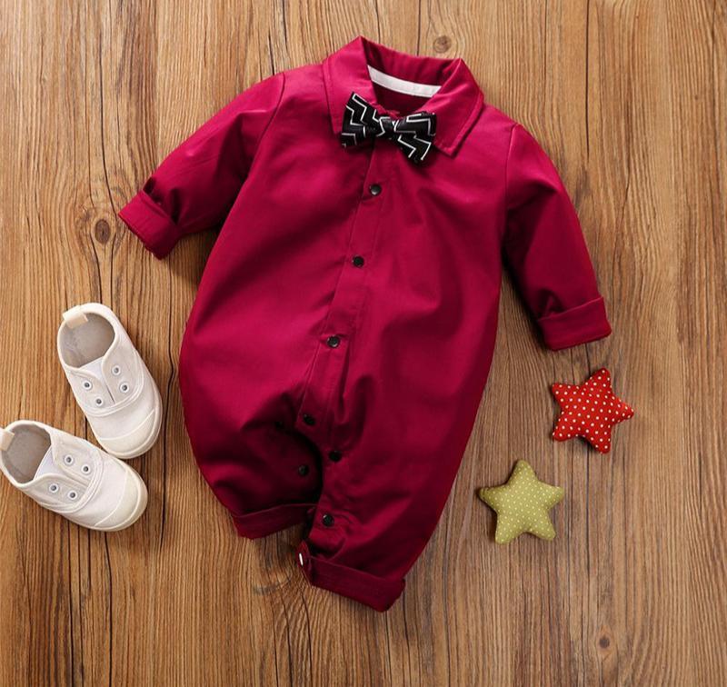 Luxury Modern Baby Boy Romper with Bow - Premium Infant Outfit
