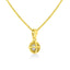 Collier Pendentif Solitaire en Argent Sterling Plaqué Or Jaune 14K avec Diamant
