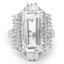 9.77 Carat Crystal Quartz & White Topaz Sterling Silver Ring