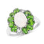 Bague élégante en opale éthiopienne de 2,93 carats et diopside chrome