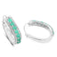 3.42 Carat Genuine Emerald and Diamond Sterling Silver Earrings