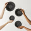 Juego de 4 cestas de aperitivos apilables Eluka en negro