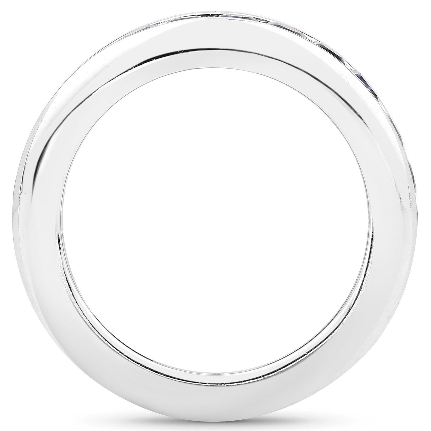 Bague de fiançailles en argent sterling avec saphir bleu véritable de 3,12 carats