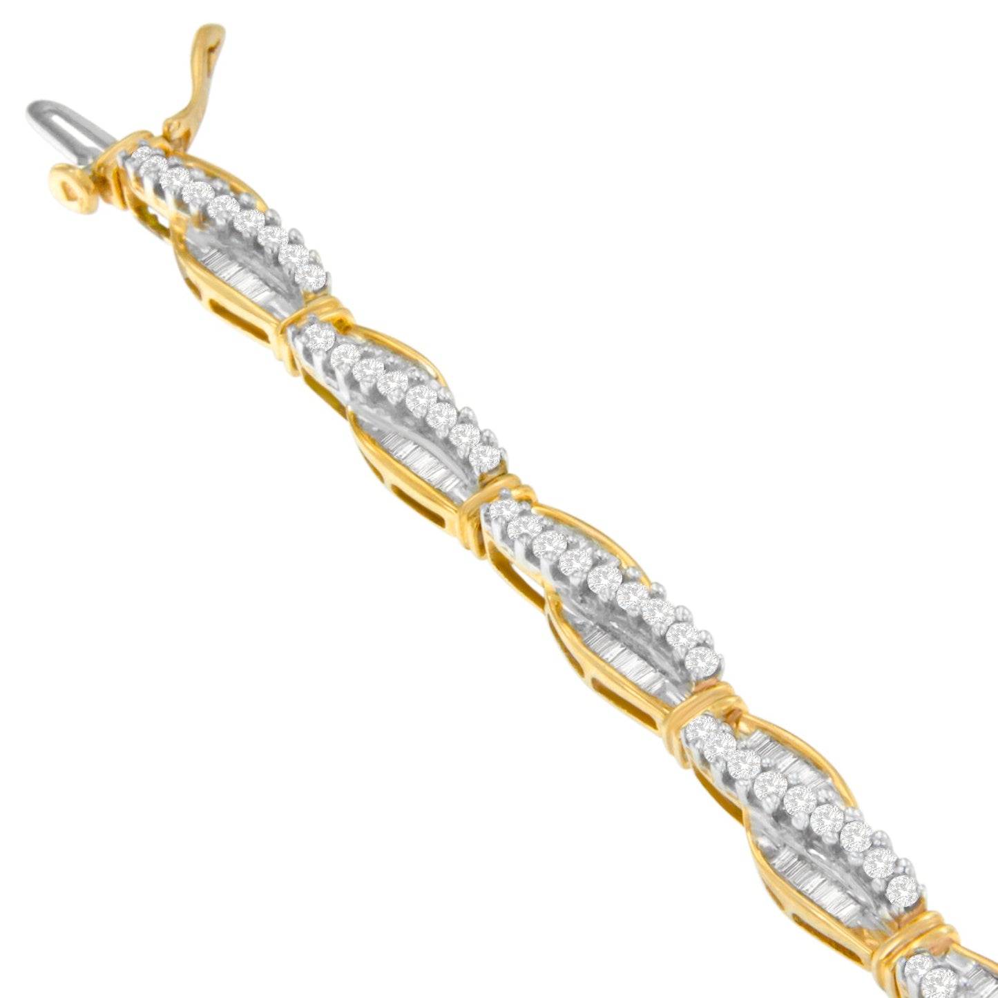 Bracelet en Diamant Winding Love en Or Jaune 14K - 3,00 cttw