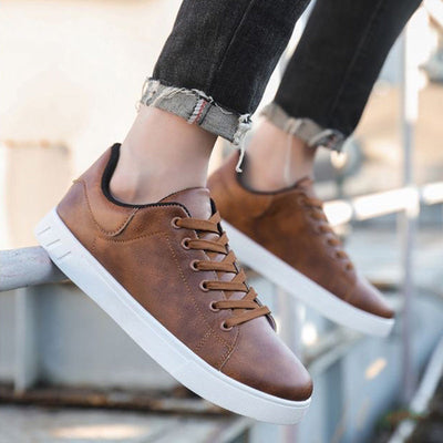 Men's Casual Lace-up Flat Sneakers