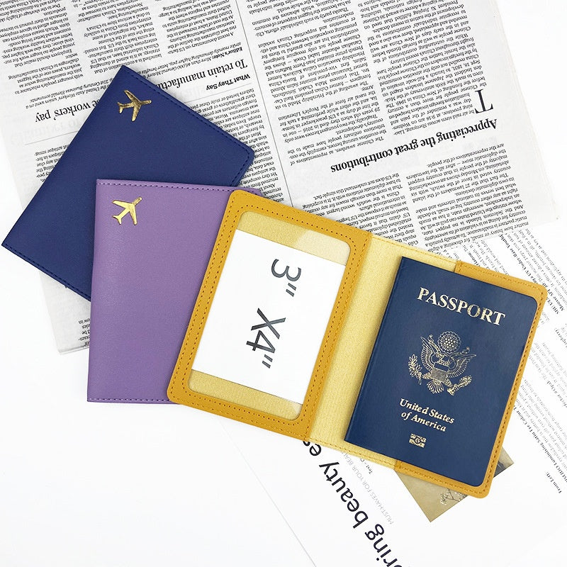 Cubierta de Pasaporte Multifuncional de PU Cuero
