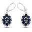 Boucles d'oreilles élégantes en saphir bleu de 3,94 carats et zircon blanc