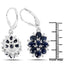 Boucles d'oreilles élégantes en saphir bleu de 3,94 carats et zircon blanc