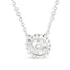 Collar de Pendiente de Girasol con Diamante Engastado en Bezel de 10K Oro Blanco 1/2 Cttw