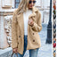 Manteau d'hiver en peluche à revers large pour femmes