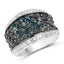 1.38 Carat Blue and White Diamond Sterling Silver Engagement Ring