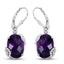 Boucles d'oreilles en argent sterling avec améthyste et topaze blanche de 10,18 carats