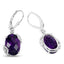 Boucles d'oreilles en argent sterling avec améthyste et topaze blanche de 10,18 carats
