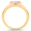 Bague de fiançailles en argent sterling plaqué or jaune 14K avec kunzite