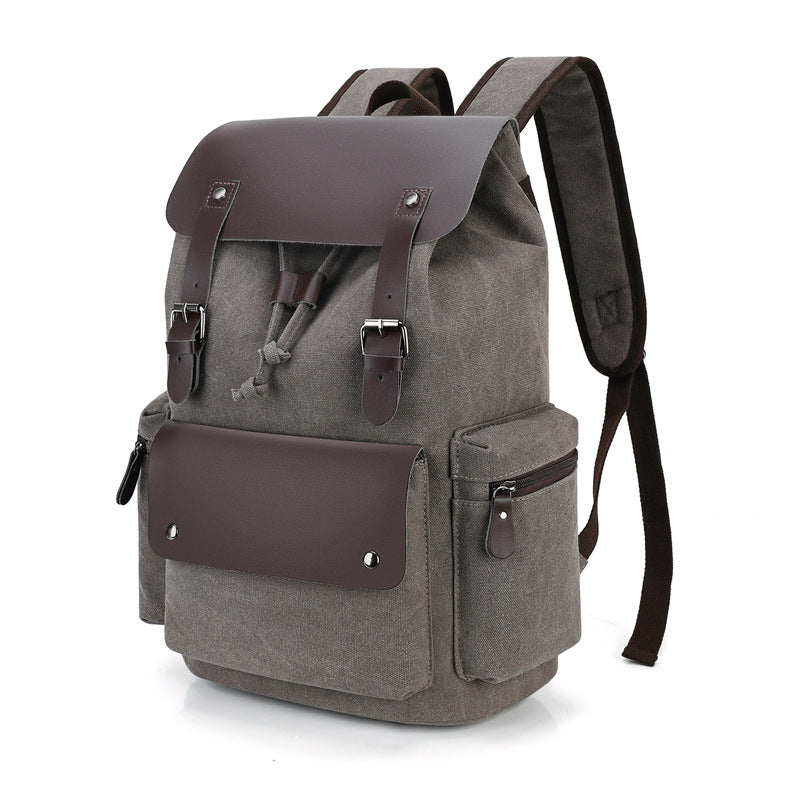 Mochila Retro de Lona con Cierre de Cordón - Elegante y Duradera