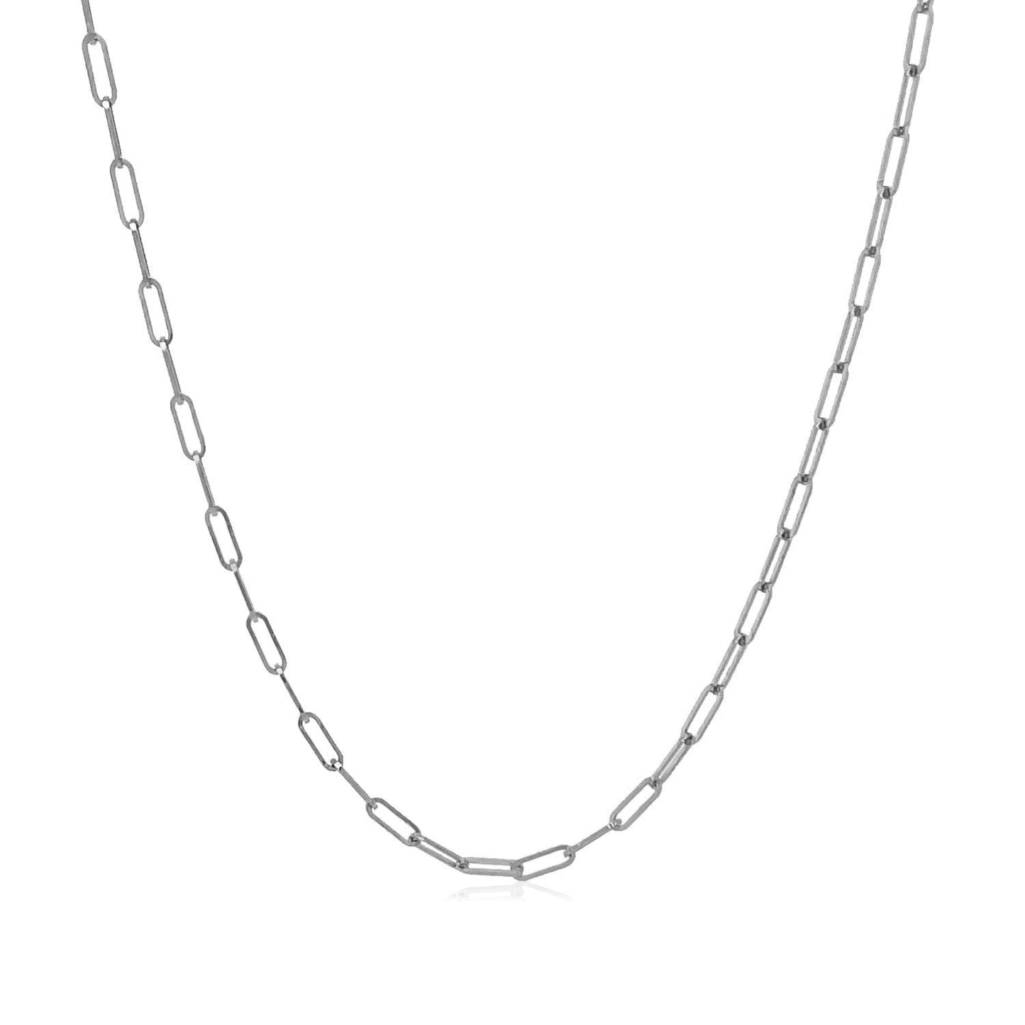 Collier en chaîne en papier clip en or blanc 14K