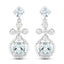 Boucles d'oreilles en aquamarine véritable et zircon blanc de 4,42 carats