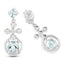 Boucles d'oreilles en aquamarine véritable et zircon blanc de 4,42 carats