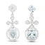 Boucles d'oreilles en aquamarine véritable et zircon blanc de 4,42 carats