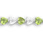 6.74 Carat Genuine Peridot & Diamond Sterling Silver Bracelet