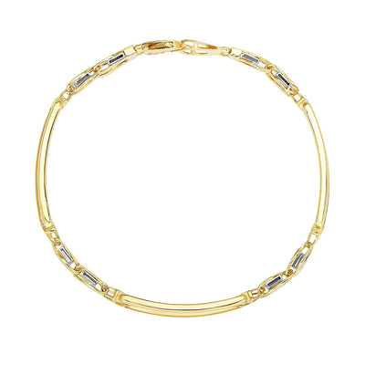 Pulsera para hombres de estilo barra elegante en oro de dos tonos de 14k