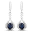 0.86 Carat Blue Sapphire & Diamond 14K White Gold Earrings