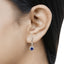 0.86 Carat Blue Sapphire & Diamond 14K White Gold Earrings