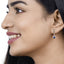 0.86 Carat Blue Sapphire & Diamond 14K White Gold Earrings