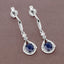 0.86 Carat Blue Sapphire & Diamond 14K White Gold Earrings