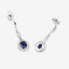 0.86 Carat Blue Sapphire & Diamond 14K White Gold Earrings