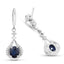 0.86 Carat Blue Sapphire & Diamond 14K White Gold Earrings