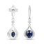 0.86 Carat Blue Sapphire & Diamond 14K White Gold Earrings