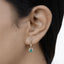 Pendientes de Esmeralda Zambiana y Diamante de 0.70 Quilates en Oro Amarillo de 14K