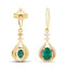 Pendientes de Esmeralda Zambiana y Diamante de 0.70 Quilates en Oro Amarillo de 14K