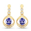 Boucles d'oreilles en or jaune 14K avec tanzanite et diamant de 0,76 carat