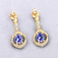 Boucles d'oreilles en or jaune 14K avec tanzanite et diamant de 0,76 carat