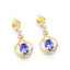 Boucles d'oreilles en or jaune 14K avec tanzanite et diamant de 0,76 carat